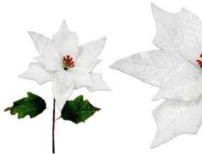 Flor Poinsettia Tecido Branca 72CM