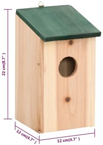 Casas para pássaros 8 pcs madeira 12x12x22 cm