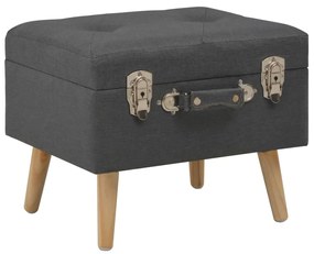 247520 vidaXL Banco de arrumação 40 cm tecido cinzento-escuro