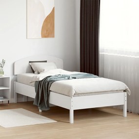 vidaXL Cama sem colchão 75x190 cm madeira de pinho maciça branco