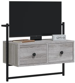Móvel TV de parede 60,5x30x51 cm deriv. madeira cinzento sonoma