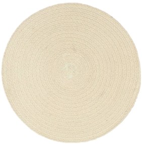 Individuais de mesa 6 pcs em algodão liso 38 cm redondo natural