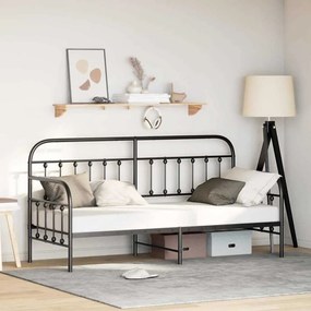 vidaXL Estrutura de Cama Dia Preto 80x200 cm Aço