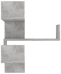 Estantes canto p/ parede 2pcs deriv. madeira cinza cimento