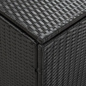 Caixa de arrumação para jardim 180x90x70 cm vime PE preto