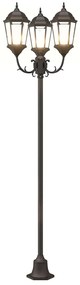 Poste de Luz de Jardim vidaXL 3-Lâmpadas E27 Bronze 220 cm Alumínio