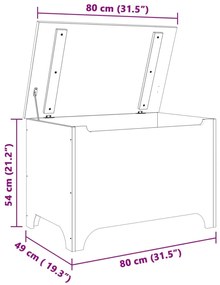 Caixa de arrumação com tampa RANA 80x49x54 cm pinho maciço