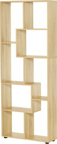 Estante Zig Zag, Design Contemporâneo, 70 x 24 x 178 cm, Painéis de aglomerado de madeira natural