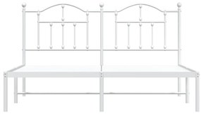 Estrutura de cama com cabeceira 183x213 cm metal branco
