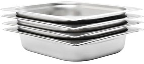 vidaXL Recipientes gastronorm 4 pcs GN 1/2 65 mm aço inoxidável