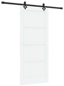 Porta Deslizante com Conjunto de Ferragens Branca 86x198.5 cm Madeira