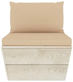 6 pcs conjunto lounge de paletes + almofadões madeira de abeto