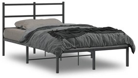 Estrutura de cama com cabeceira 120x190 cm metal preto