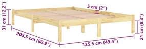 Estrutura de cama 120x200 cm madeira de pinho maciça