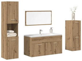 vidaXL 4 pcs móveis de casa de banho deriv. madeira carvalho artisiano