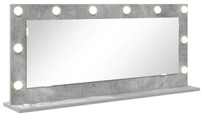Espelho de Maquilhagem com Luzes LED Cinza Concreto 100x45x18 cm