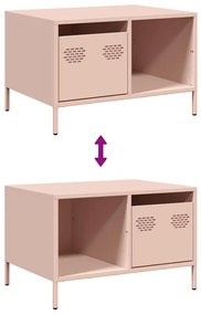 Mesa de centro 68,5x50x43,5 cm aço laminado a frio rosa