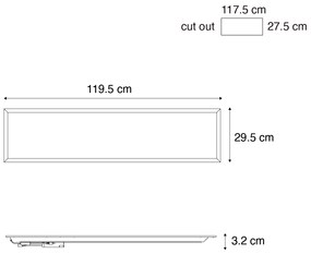 Painel LED embutido branco oblongo c/ LED 3000K - 6500K - Seagal Moderno