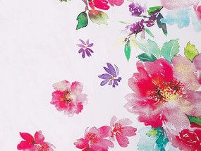 Conjunto de capa de edredão em algodão acetinado branco e rosa 135 x 200 cm LARYNHILL Beliani