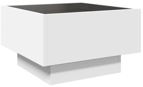 Mesa de centro c/ LEDs 50x50x30 cm derivados de madeira branco