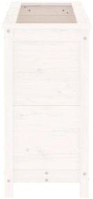 Vaso/floreira de jardim 82,5x40x78 cm pinho maciço branco