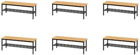 Pack 6 Banco Corrido para Balneário  1400x400x450 mm 622 - Riva