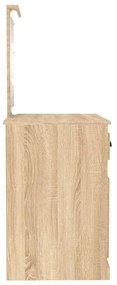 Toucador+luzes LED 90x50x132,5 cm deriv.madeira carvalho sonoma