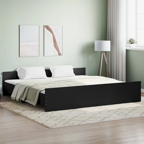 Estrutura de Cama Moona - 200x200 cm - Preto - Design Moderno