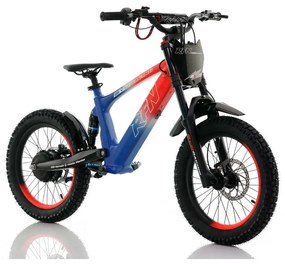 Bicicleta elétrica infantil 500W Roan RXF Evo Racing 18" Azul e Vermelha