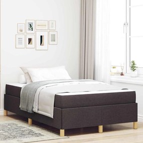 vidaXL Cama Box Outros Marrom Escuro e Branco 120 x 190 cm tecido