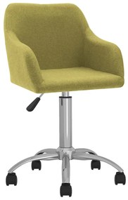 vidaXL Cadeira de jantar giratória tecido verde