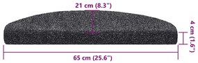 Tapetes de escada autoadesivos 30 pcs 65x21x4cm cinzento-escuro