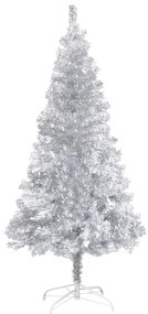 321014 vidaXL Árvore de Natal artificial com suporte 210 cm PET prateado