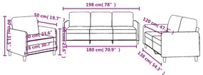 3 pcs conjunto de sofás com almofadões tecido cinzento-escuro