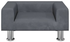 Cama para cães 50x40x26,5 cm veludo cinzento-escuro