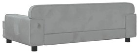 Sofá infantil 90x53x30 cm veludo cinzento-claro