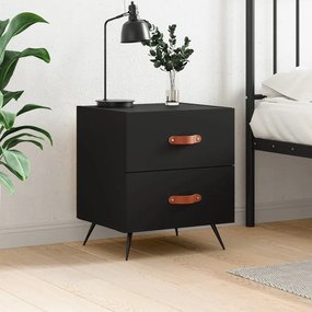 vidaXL Mesa de cabeceira 40x35x47,5 cm derivados de madeira preto