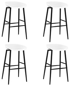 vidaXL Cadeiras de bar 4 pcs branco