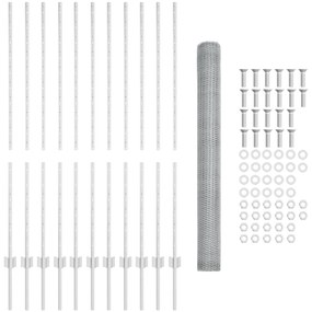 Postes de Cerca vidaXL 22 pcs U-Channel 140 cm Aço Galvanizado