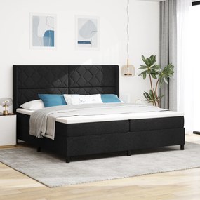 Cama Box Spring vidaXL com Colchão e LED Preta 200x200 cm Tecido