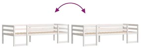 Estrutura de cama infantil 90x200 cm pinho maciço branco