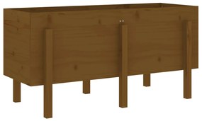 Canteiro elevado jardim 121x50x57 cm pinho maciço castanho-mel