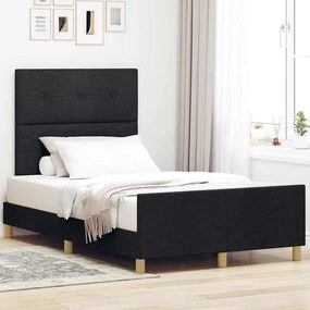 Cama vidaXL Preta 120x190 cm em Tecido