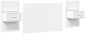 Cabeceira de cama c/ armários 120cm derivados de madeira branco