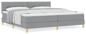 Cama Box Spring com Colchão Cinza Claro 200x200 cm Tecido