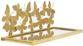 CONJUNTO 2 PRATELEIRAS PARA PAREDE 43X19,2X16,5 CM DOURADO