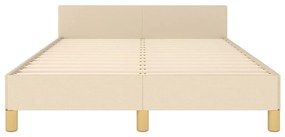 Estrutura de cama sem colchão 120x200 cm tecido cor creme