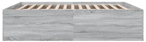 Estrutura de cama 200x200 cm derivados madeira cinzento sonoma