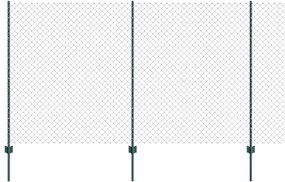 vidaXL Cerca e Poste Verde 1,4 x 10 m Aço