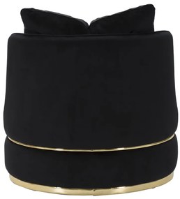 POLTRONA PARIS Ø 84X72 CM PRETO E DOURADO